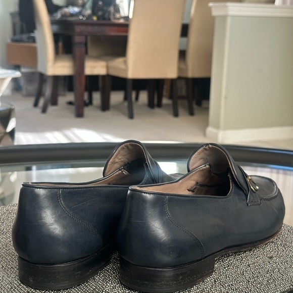 Bally Men’s Leather Loafers - Navy Slip-On Dress Shoes, Size 13M Made in Italy main image 3